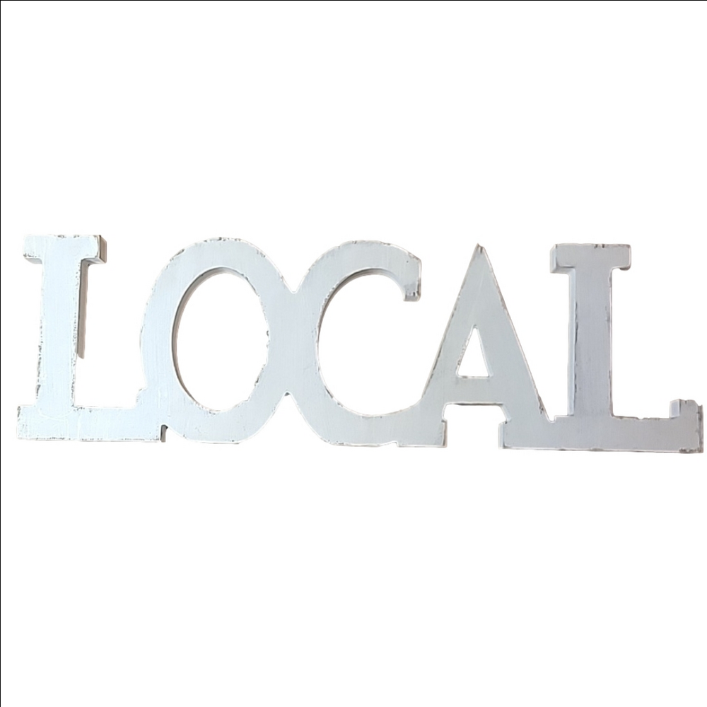 L O C A L Shabby Distressed Whitewashed Wood Shelf Sitter